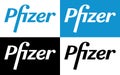 Pfizer Vector Logo - Latest Blue and Black Color Silhouette Set - American pharmaceutical corporation that research and developmen