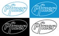 Pfizer Vector Logo - Latest Blue and Black Color Silhouette Set - American pharmaceutical corporation that research and developmen