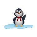 Cute penguins on ice floe