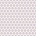 Orange Blue Stars Outline Geometric Fabric Print Texture. Vector Ornament Repeating Background .Digital Design Pattern