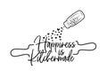 Happiness is kitchen made, vector. Wording design, lettering. Minimalist poster design isolated on white background Royalty Free Stock Photo