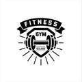 Fitness Logos Templates Set. Vector object and Icons for Sport Labels Royalty Free Stock Photo