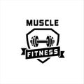 Fitness Logos Templates Set. Vector object and Icons for Sport Labels Royalty Free Stock Photo