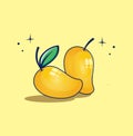 Fresh Fruit Mango illustration in flat design Vector nutrition element Nature
