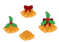 Christmas bells four different clipart Royalty Free Stock Photo