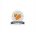 Logo Sandwich Vector vintage fast food logos set. Sandwich, hot dogs Royalty Free Stock Photo