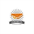 Logo Sandwich Vector vintage fast food logos set. Sandwich, hot dogs Royalty Free Stock Photo