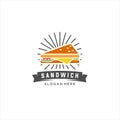 Logo Sandwich Vector vintage fast food logos set. Sandwich, hot dogs