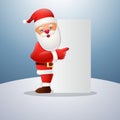 Cartoon happy Santa Claus pointing blank sign Royalty Free Stock Photo