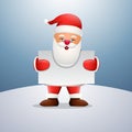 Cartoon happy Santa Claus holding blank sign Royalty Free Stock Photo