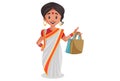 Vector graphic illustration of Indian Bengali Woman