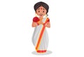 Vector graphic illustration of Indian Bengali Woman