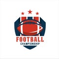 American football logo design. Rugby emblem championship template Royalty Free Stock Photo