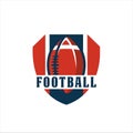 American football logo design. Rugby emblem championship template