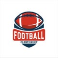 American football logo design. Rugby emblem championship template Royalty Free Stock Photo