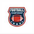 American football logo design. Rugby emblem championship template Royalty Free Stock Photo