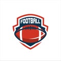 American football logo design. Rugby emblem championship template Royalty Free Stock Photo