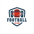 American football logo design. Rugby emblem championship template Royalty Free Stock Photo