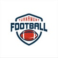 American football logo design. Rugby emblem championship template