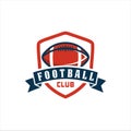 American football logo design. Rugby emblem championship template