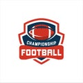 American football logo design. Rugby emblem championship template Royalty Free Stock Photo