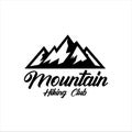 Mountains logo vector illustration. Outdoor adventure expedition, mountains silhouette shirt