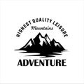 Mountains logo vector illustration. Outdoor adventure expedition, mountains silhouette shirt