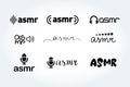 ASMR vector logos set. Sound Microphone Asmr Vector Icons . Outline Sound in Microphone Asmr Sign. Isolated Contour Symbol I