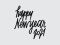 Happy New Year 2021. Hand written lettering isolated on white background.Vector template for poster, social network, banner, cards Royalty Free Stock Photo