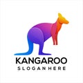 Logo Kangaroo Colorful Gradient Vector Design