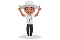 Vector graphic illustration of Cricket Umpire