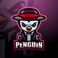 Penguin gunner mascot esport logo design