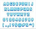 Frozen alphabet font. Royalty Free Stock Photo