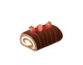 Chocolate strawberry roll cake Royalty Free Stock Photo