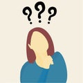 vector illustration woman confusing what next