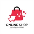 Online Shop Logo designs Template. Shopping Logo vector icon illustration design Royalty Free Stock Photo