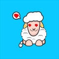 Printsheep mascot design with love eyes Royalty Free Stock Photo