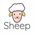 simple mascot sheep\'s head