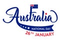 Australia national day with flag greeting card design Royalty Free Stock Photo