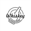 Vintage Premium Whiskey Brands Label Design Template, Luxury logo design template vector Royalty Free Stock Photo