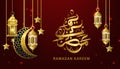 Luxury ramadan and eid mubarak background vector illustration Royalty Free Stock Photo