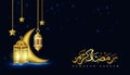 Luxury ramadan and eid mubarak background vector illustration Royalty Free Stock Photo