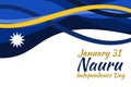 January 31, Independence day of Nauru vector illustration. Royalty Free Stock Photo