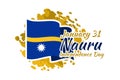 January 31, Independence day of Nauru vector illustration. Royalty Free Stock Photo