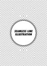 Seamless black and white thin Line illustration pattern