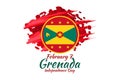 February 7, Grenada Independence Day Vector Illustration. Royalty Free Stock Photo