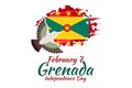 February 7, Grenada Independence Day Vector Illustration. Royalty Free Stock Photo