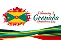 February 7, Grenada Independence Day Vector Illustration. Royalty Free Stock Photo