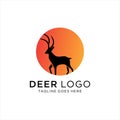 Standing Deer logo, deer, sunset, logo, icon, vector