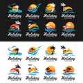 Set of Summer holidays design Labels.